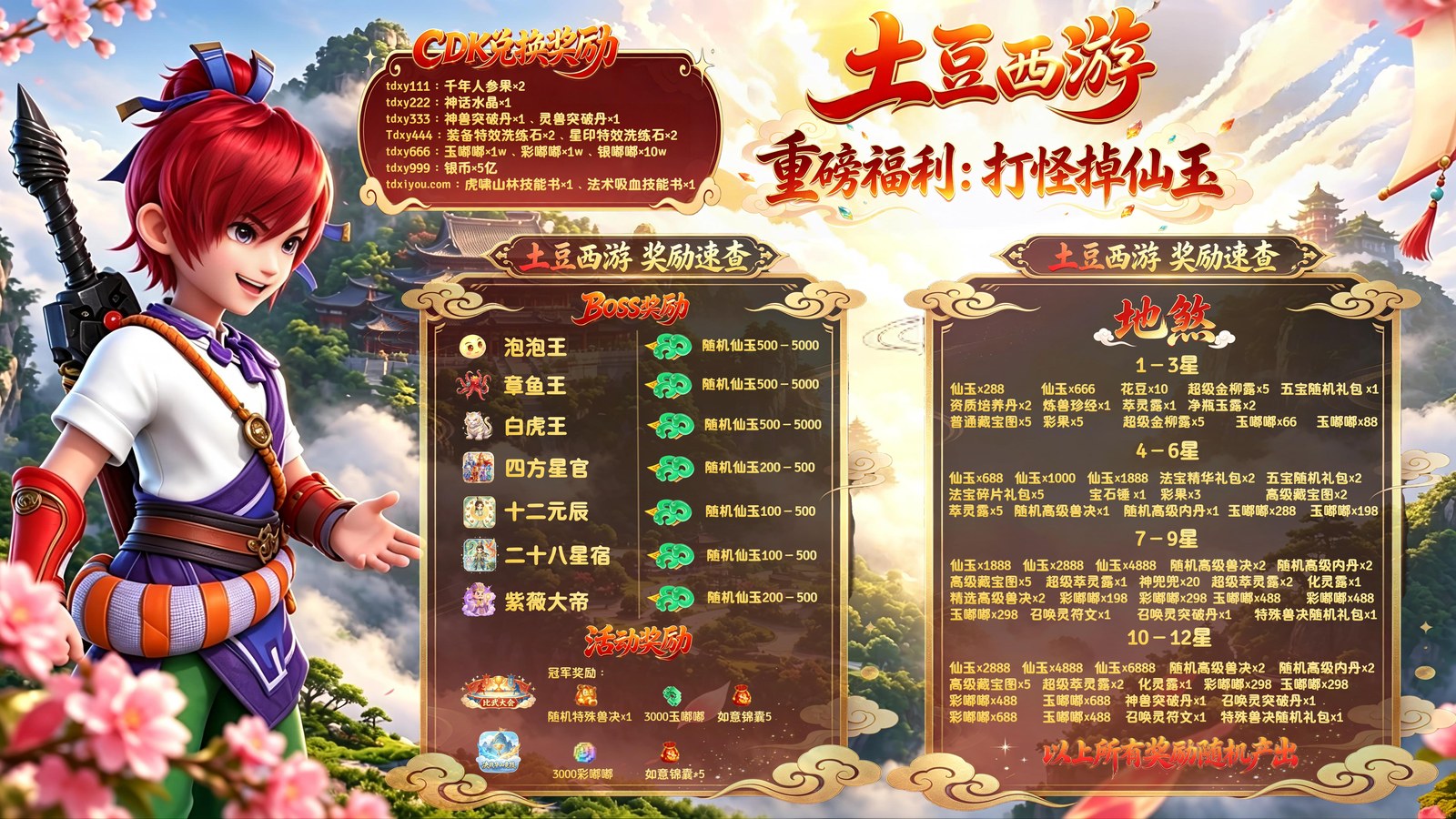 土豆西游游戏玩法与福利总览海报
